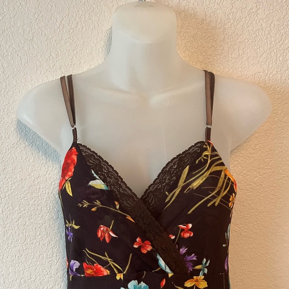 Y2K Preppy Fairy Babydoll Midi Dress Size S Boho Gypsy grunge ruffle brown - Picture 4 of 12